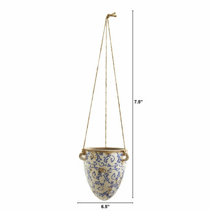2’ Tuscan Hanging Ceramic Scroll Planter | Plow & Hearth