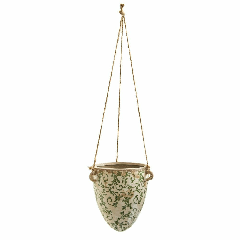 2’ Tuscan Hanging Ceramic Scroll Planter | Plow & Hearth