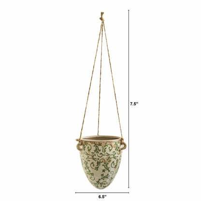 2’ Tuscan Hanging Ceramic Scroll Planter | Plow & Hearth