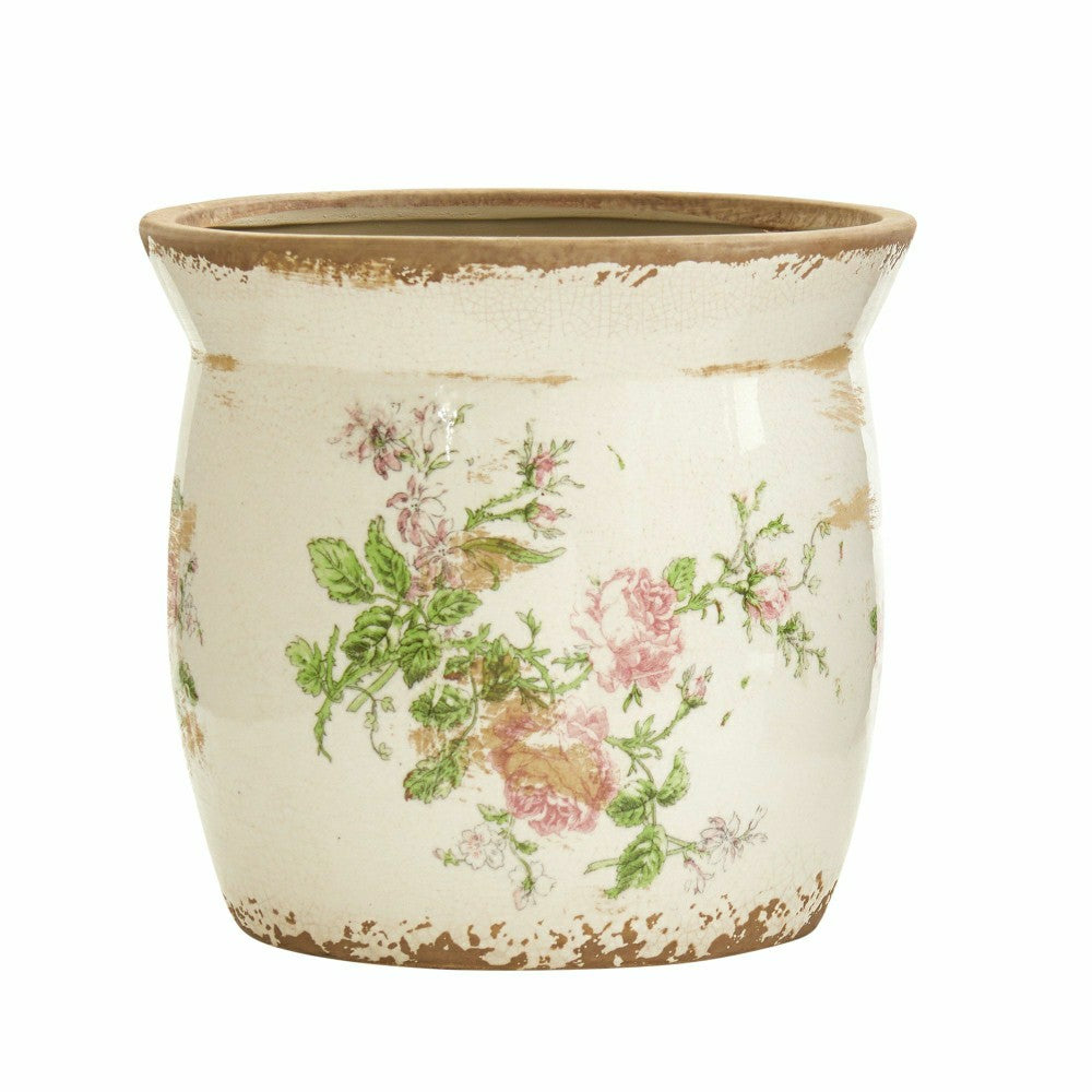8” Tuscan Ceramic Floral Print Planter | Plow & Hearth