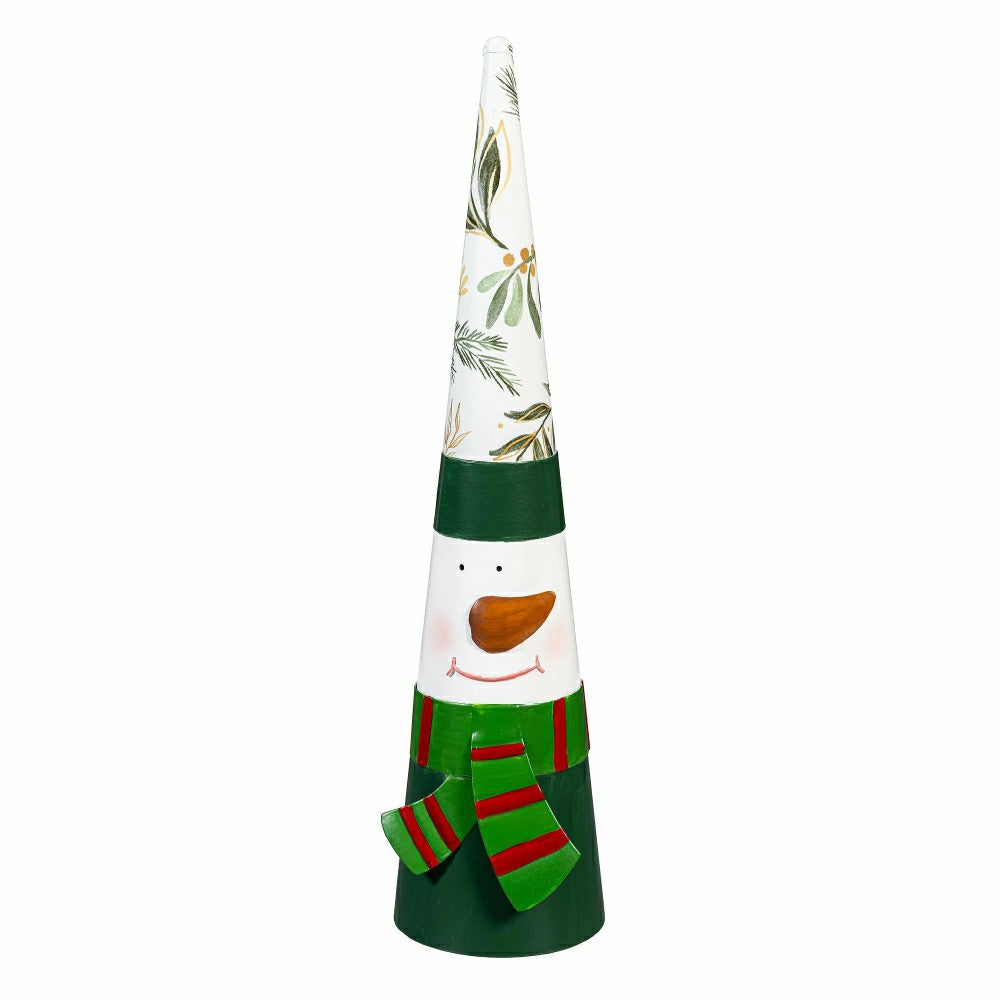 Santa and Snowman Metal Garden Statue, 18.7" H, Set of 2 | Plow & Hearth