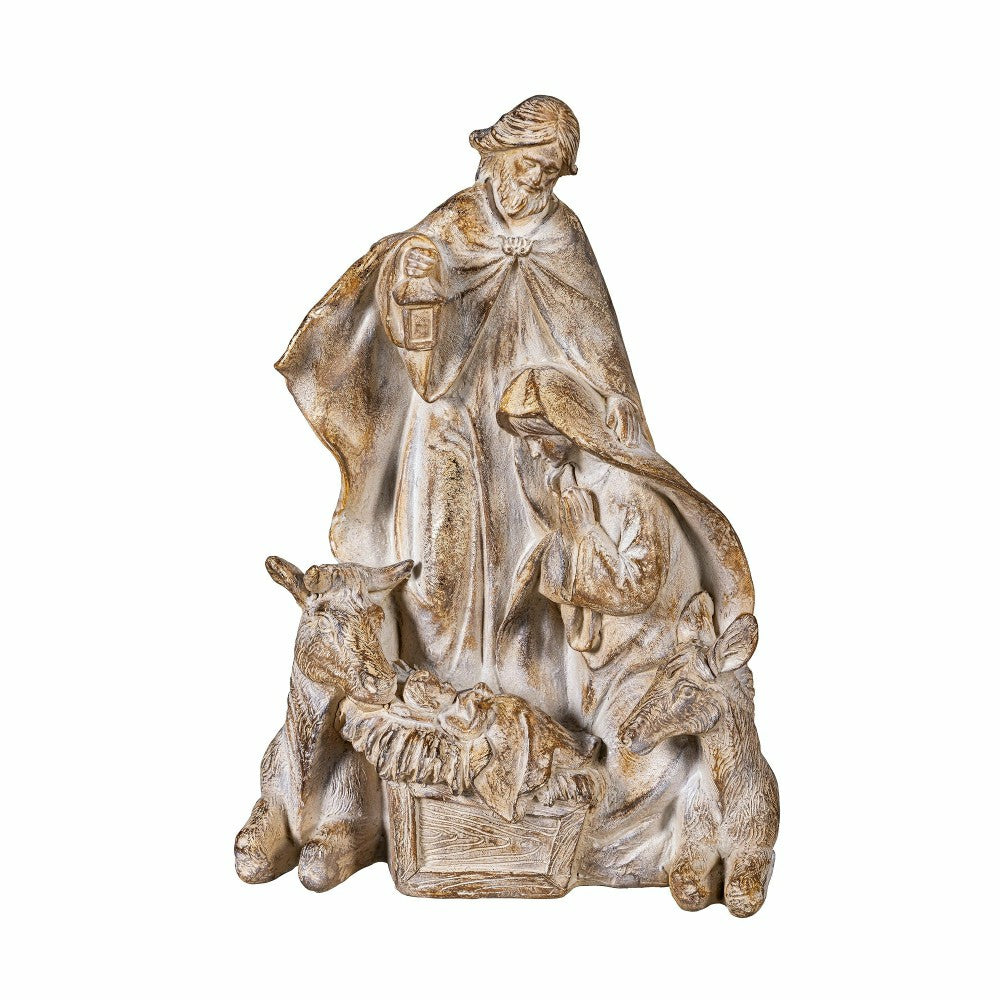 Heavenly Family Nativity Resin Garden Statue, 11.5" H | Plow & Hearth