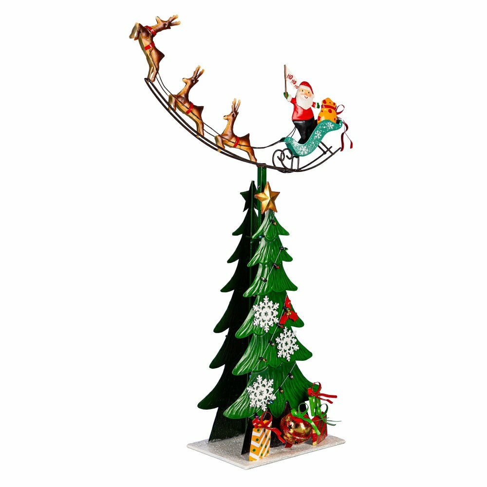 Twas the Night Garden Statue, Metal Statue, Santa Delivery, 25.5"H | Plow & Hearth
