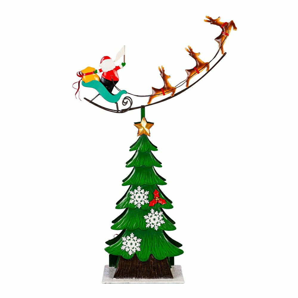 Twas the Night Garden Statue, Metal Statue, Santa Delivery, 25.5"H | Plow & Hearth