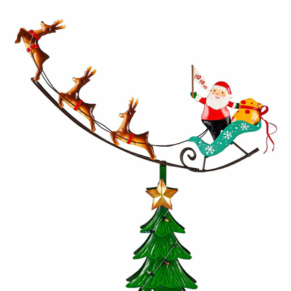 Twas the Night Garden Statue, Metal Statue, Santa Delivery, 25.5"H | Plow & Hearth
