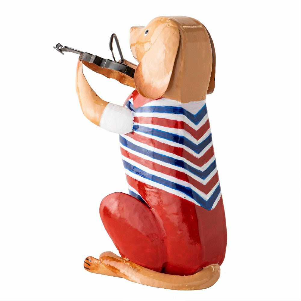 Metal Patriotic Dog Statue with Instrument | Plow & Hearth