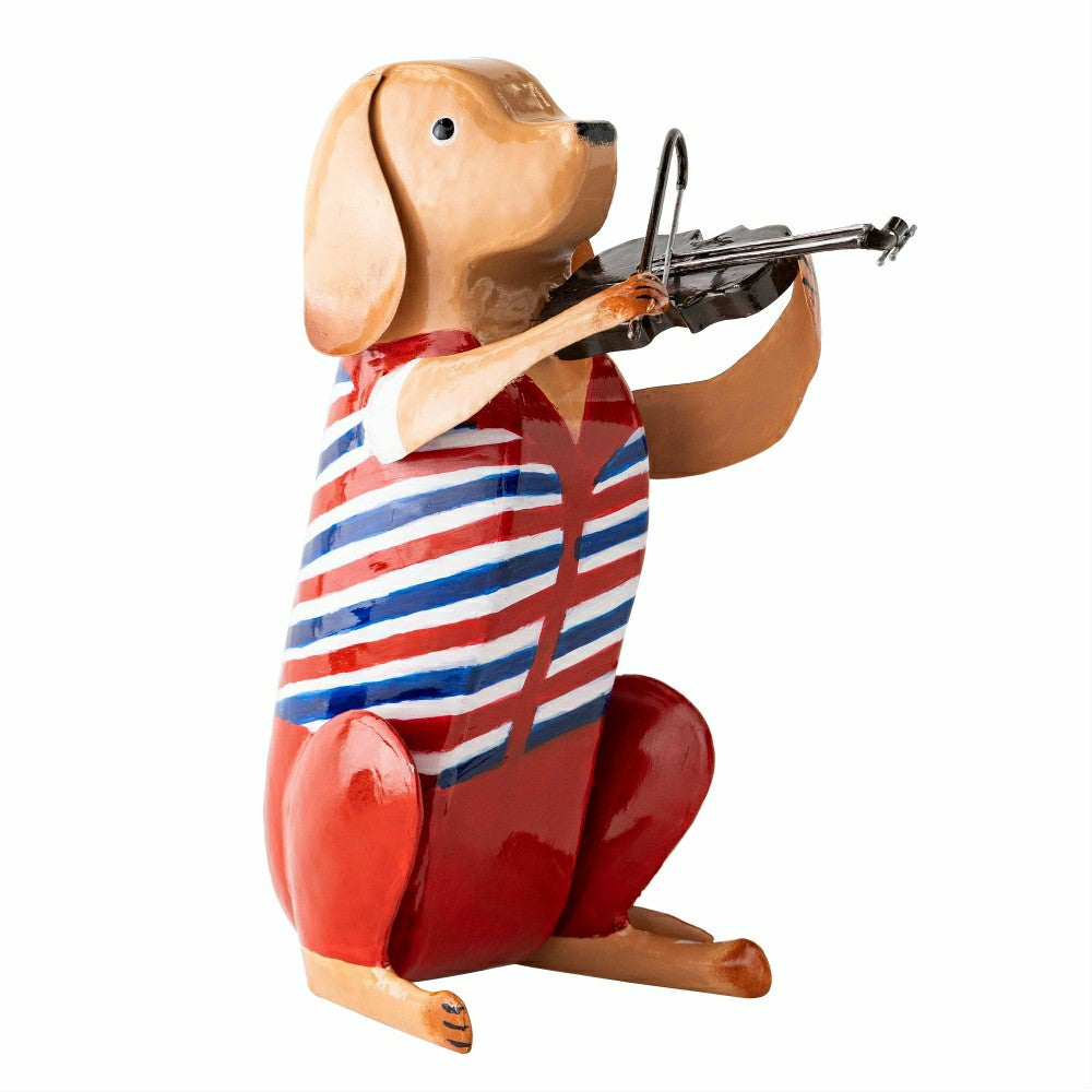 Metal Patriotic Dog Statue with Instrument | Plow & Hearth