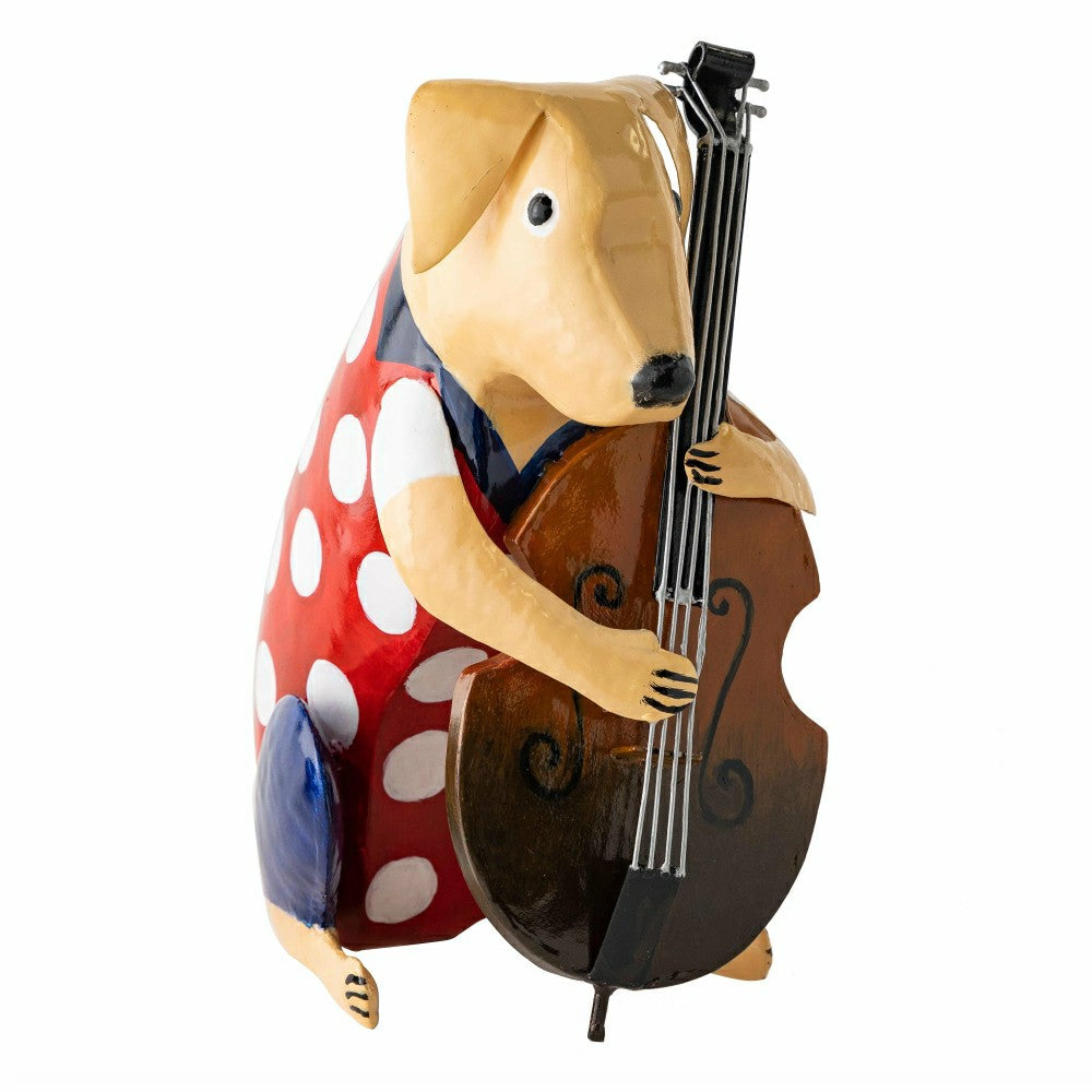 Metal Patriotic Dog Statue with Instrument | Plow & Hearth