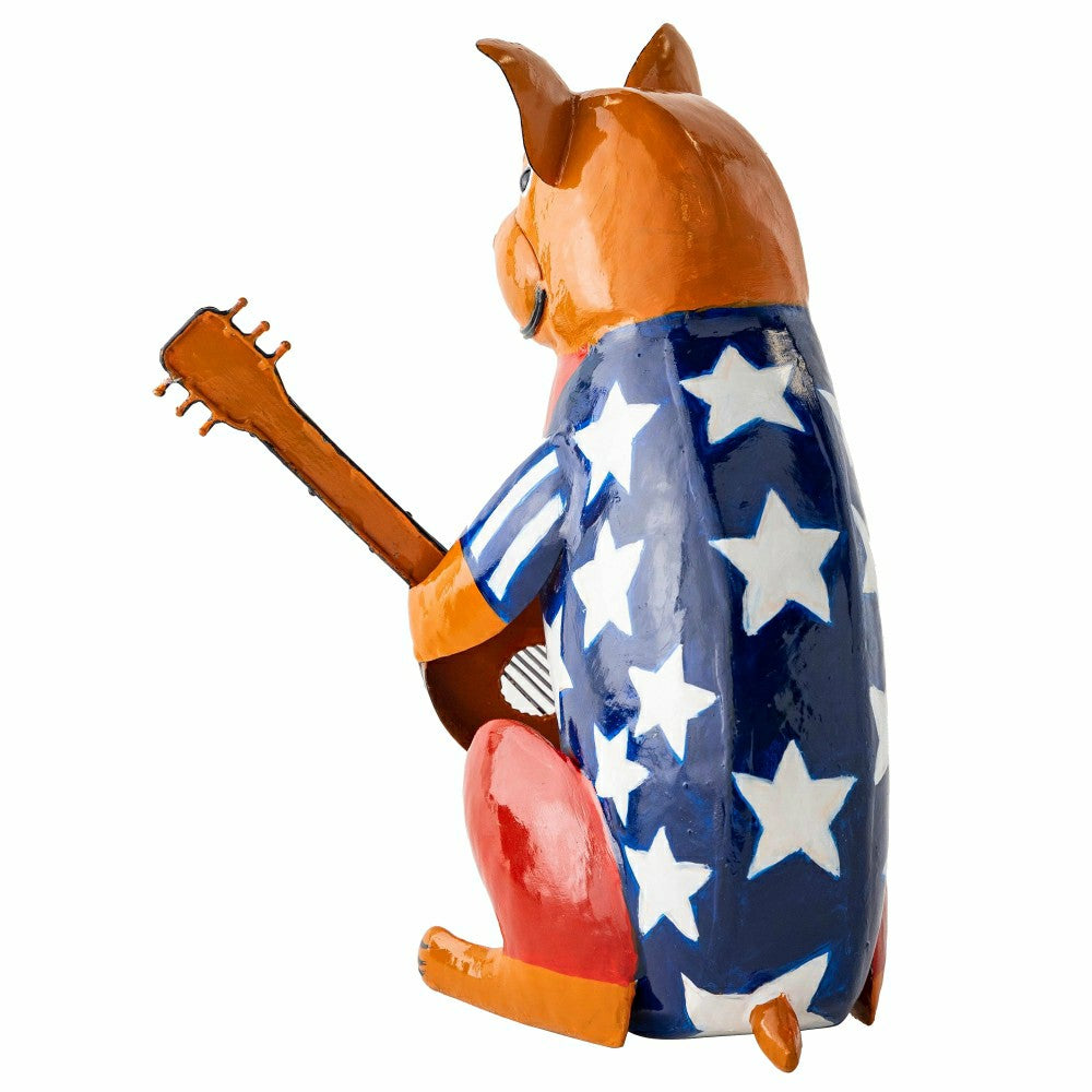 Metal Patriotic Dog Statue with Instrument | Plow & Hearth
