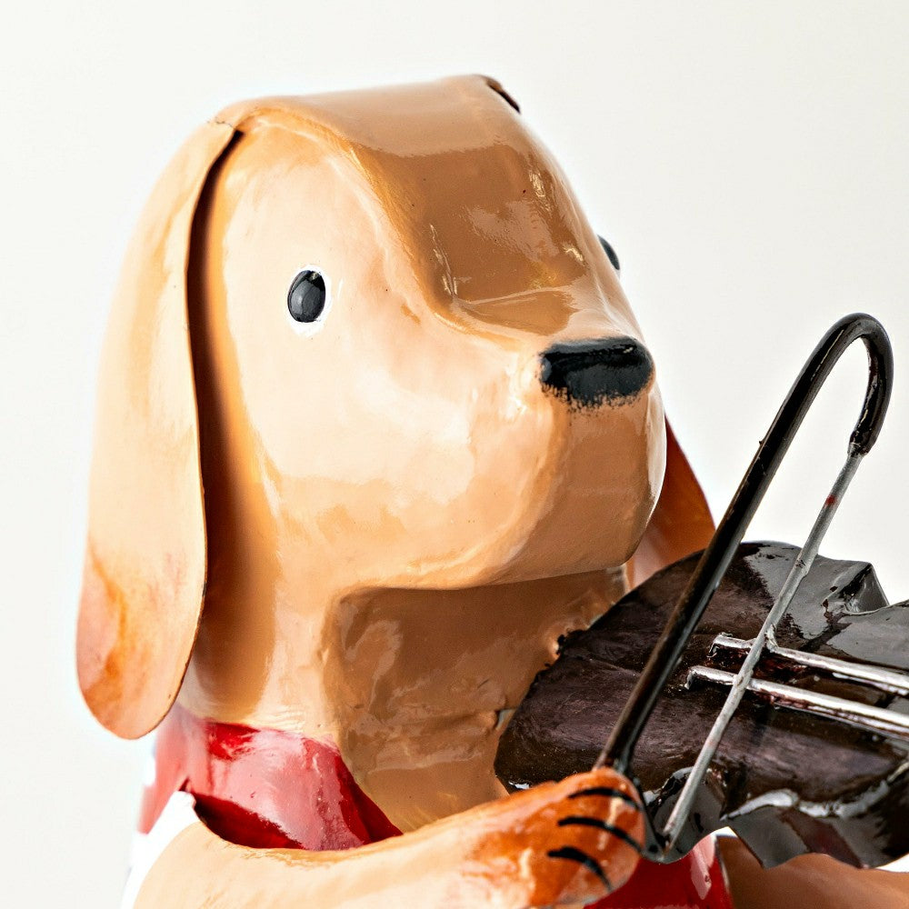 Metal Patriotic Dog Statue with Instrument | Plow & Hearth