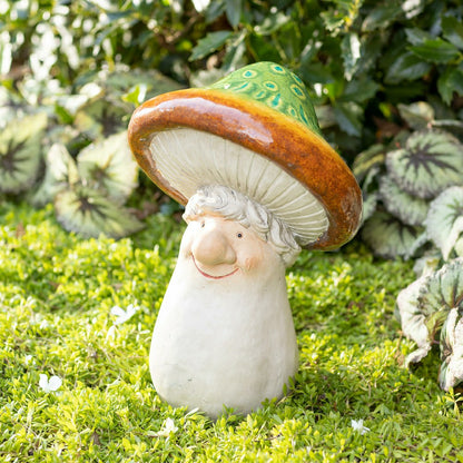 Ceramic Mushroom Man Statue | Plow & Hearth