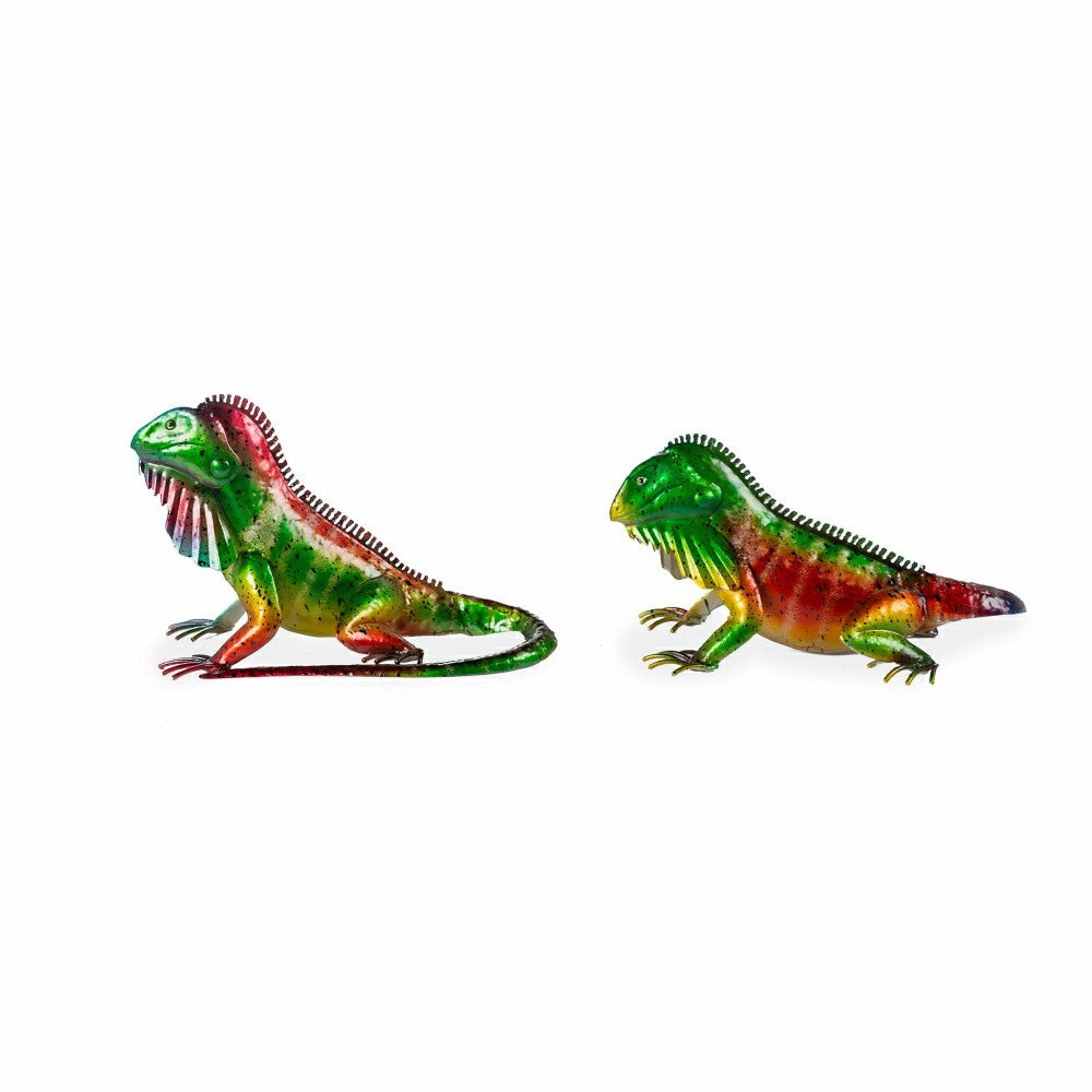 Set of 2 Metal Iguana Statues | Plow & Hearth