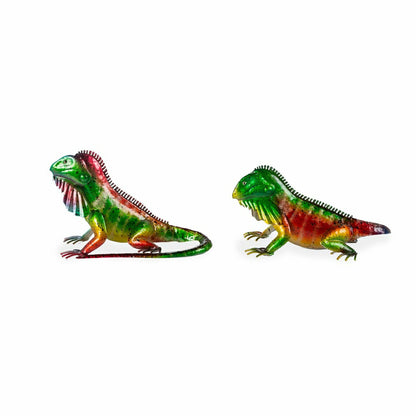 Set of 2 Metal Iguana Statues | Plow & Hearth