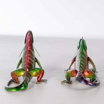 Set of 2 Metal Iguana Statues | Plow & Hearth