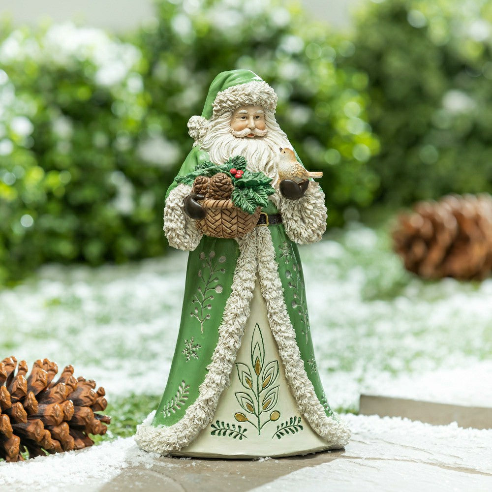 Shades of Green Garden Statue, Resin Statue, Santa, 12"H | Plow & Hearth
