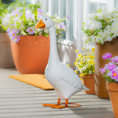 Metal Porch Goose Statue, 21"H | Plow & Hearth