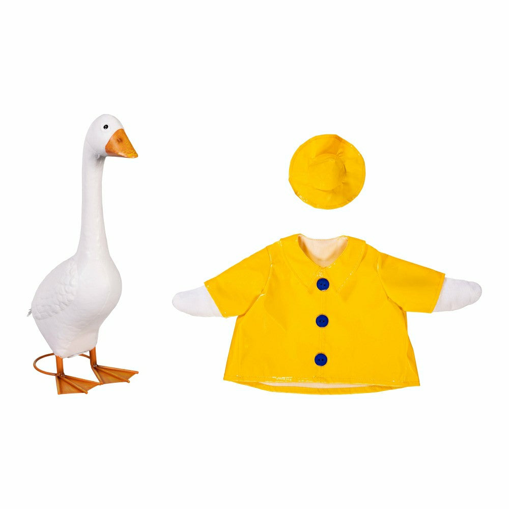 Metal Goose Statuary with Rain Coat | Plow & Hearth