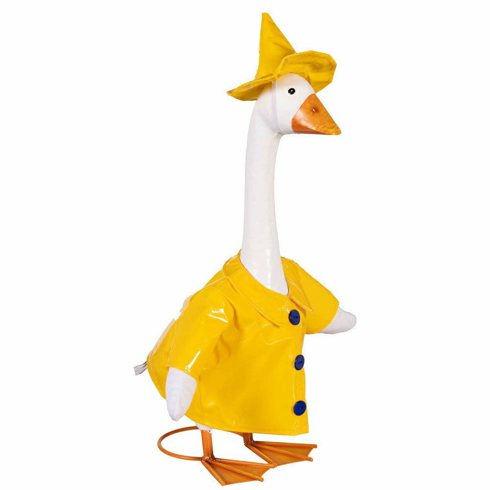 Metal Goose Statuary with Rain Coat | Plow & Hearth