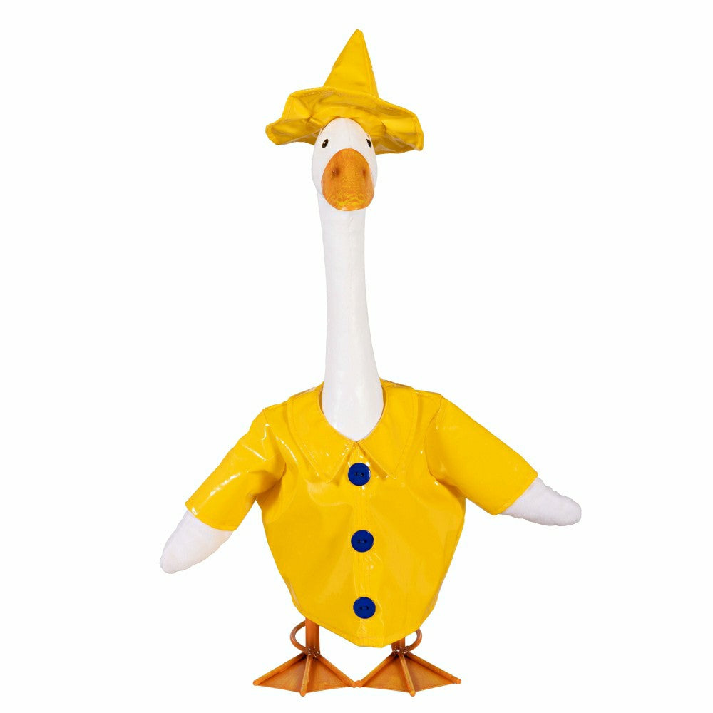 Metal Goose Statuary with Rain Coat | Plow & Hearth
