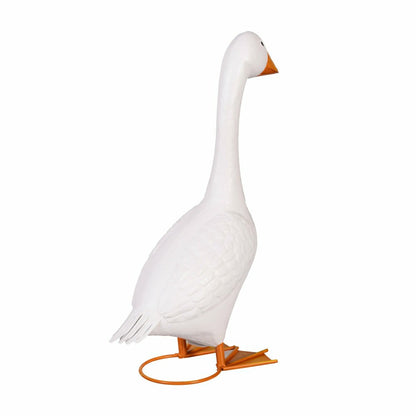 Metal Goose Statuary with Rain Coat | Plow & Hearth