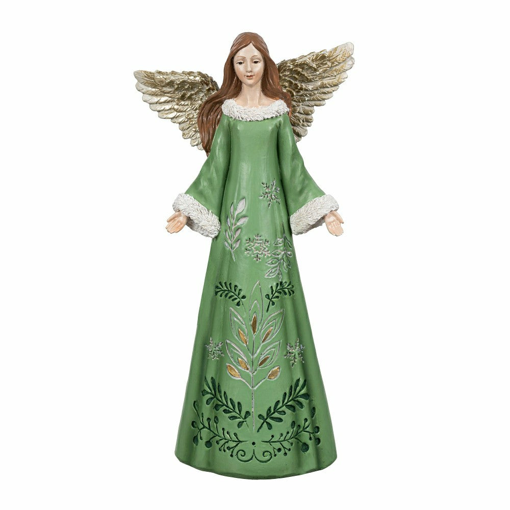 Shades of Emerald Garden Statue, Resin Statue, Angel, 12"H | Plow & Hearth