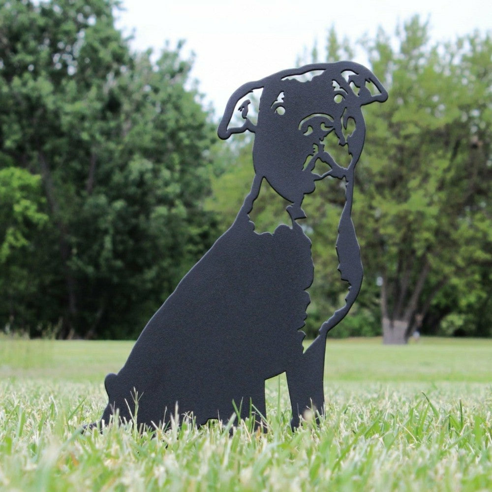 American Pit Bull Terrier Garden Stake | Plow & Hearth