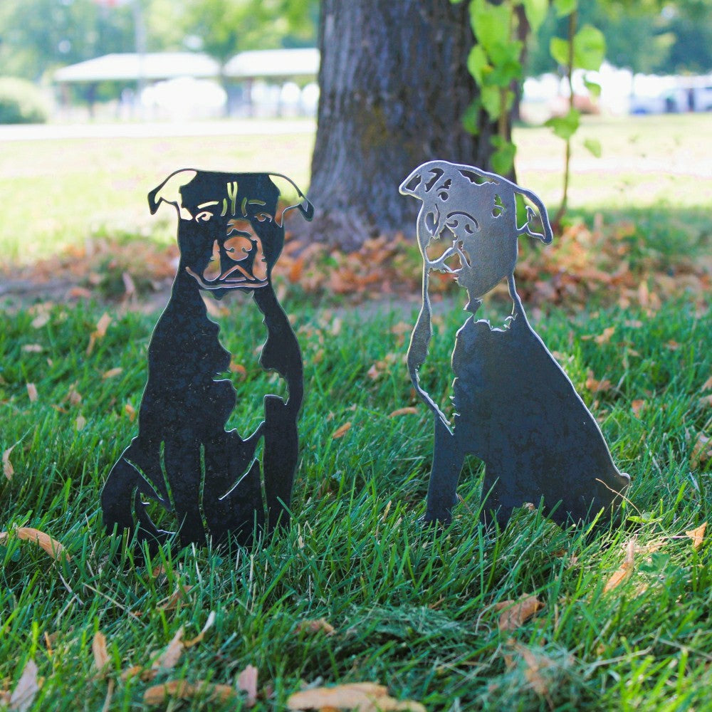 American Pit Bull Terrier Garden Stake | Plow & Hearth