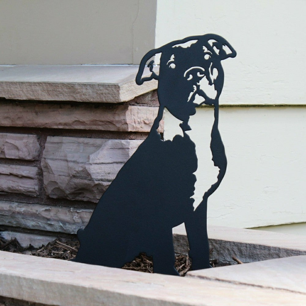 American Pit Bull Terrier Garden Stake | Plow & Hearth