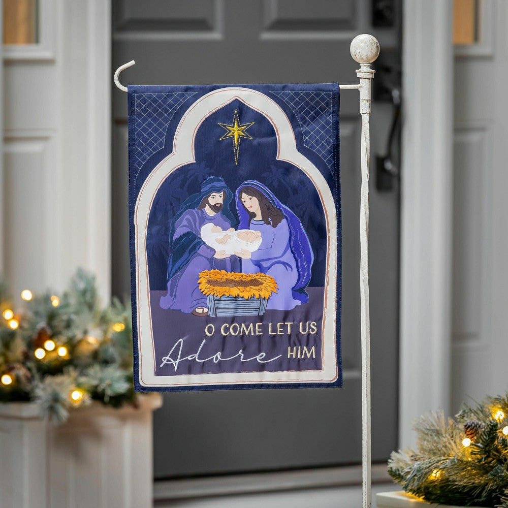 Come Let Us Adore Him Applique Garden Flag | Plow & Hearth