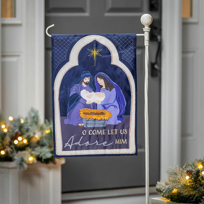 Come Let Us Adore Him Applique Garden Flag | Plow & Hearth