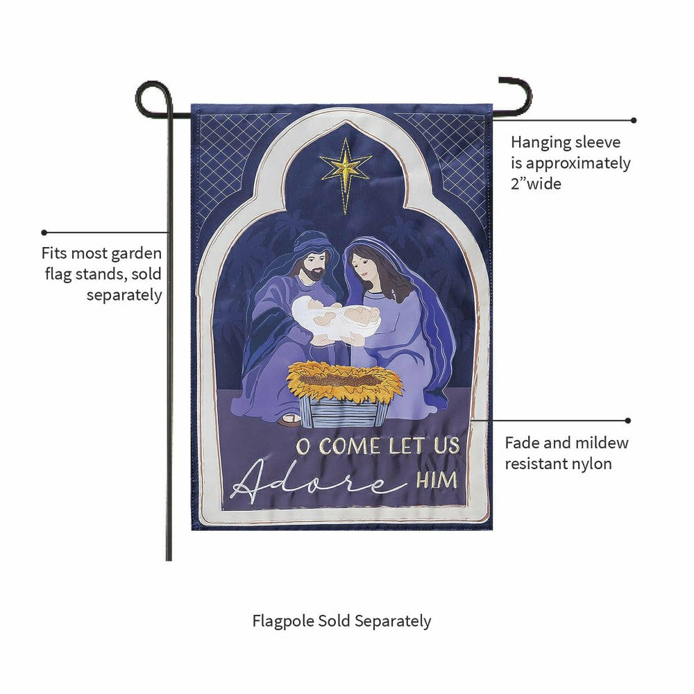 Come Let Us Adore Him Applique Garden Flag | Plow & Hearth