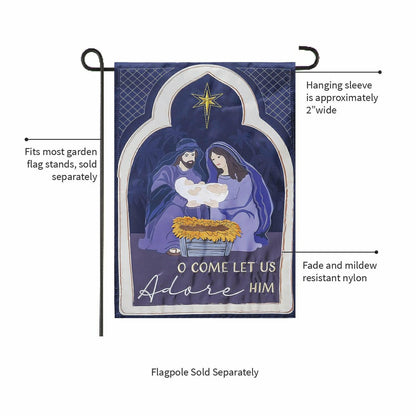 Come Let Us Adore Him Applique Garden Flag | Plow & Hearth