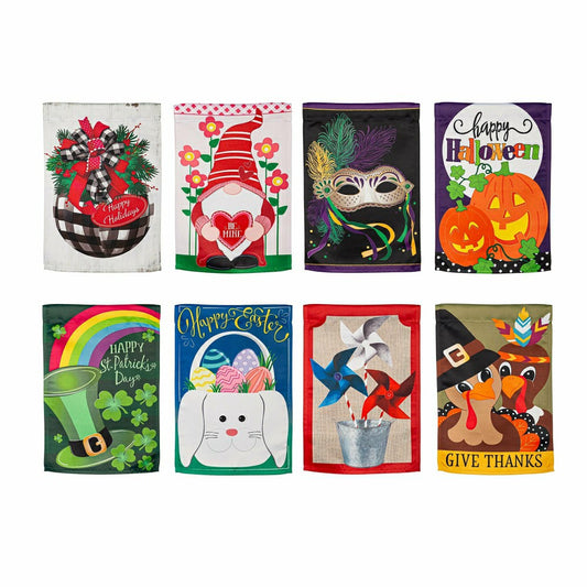 Seasonal Suede Garden Flag Set of 8, Whimsical | Plow & Hearth