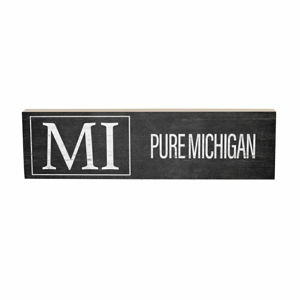 State Wooden Mantle Sign Michigan 18x5" | Plow & Hearth
