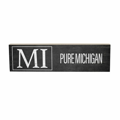 State Wooden Mantle Sign Michigan 18x5" | Plow & Hearth