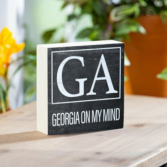 State Sign Wood Block Georgia 6"x6" | Plow & Hearth