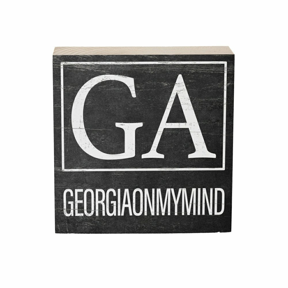 State Sign Wood Block Georgia 6"x6" | Plow & Hearth