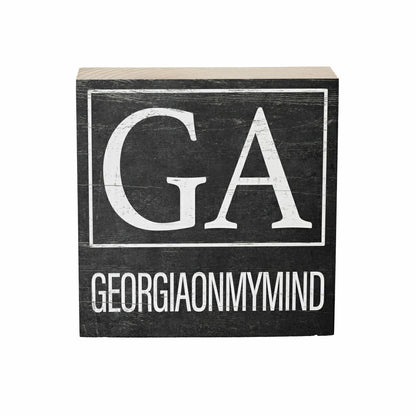 State Sign Wood Block Georgia 6"x6" | Plow & Hearth