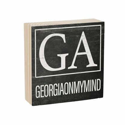 State Sign Wood Block Georgia 6"x6" | Plow & Hearth
