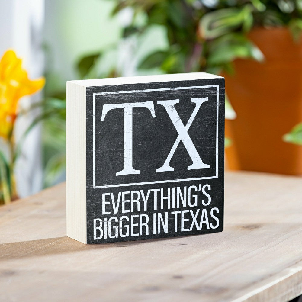 State Sign Wood Block Texas 6"x6" | Plow & Hearth
