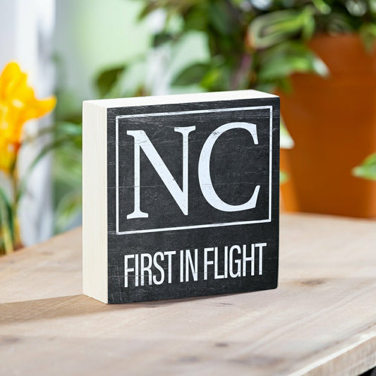 State Sign Wood Block North Carolina 6"x6" | Plow & Hearth