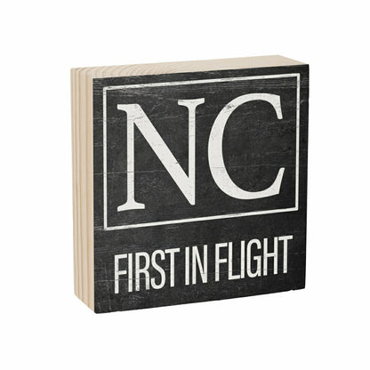 State Sign Wood Block North Carolina 6"x6" | Plow & Hearth