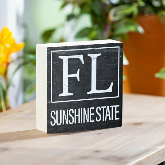State Sign Wood Block Florida 6"x6" | Plow & Hearth
