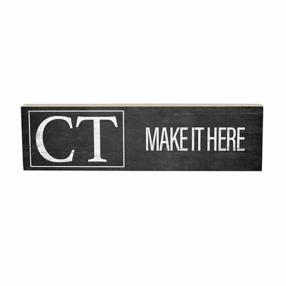 State Wooden Mantle Sign Connecticut 18x5" | Plow & Hearth