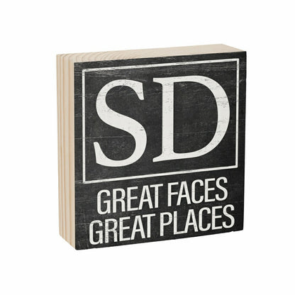 State Sign Wood Block South Dakota 6"x6" | Plow & Hearth