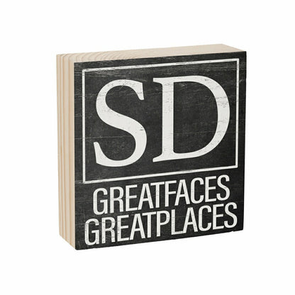 State Sign Wood Block South Dakota 6"x6" | Plow & Hearth