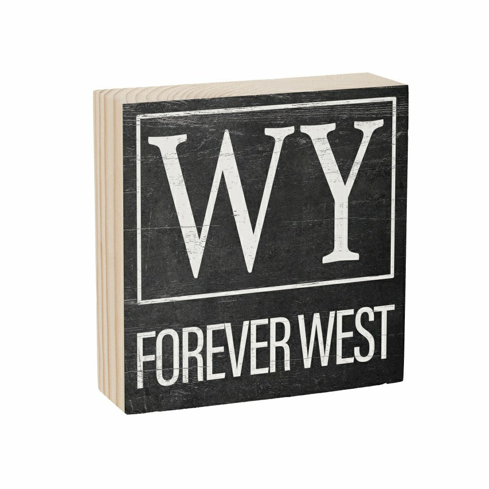 State Sign Wood Block Wyoming 6"x6" | Plow & Hearth