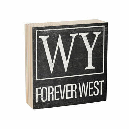 State Sign Wood Block Wyoming 6"x6" | Plow & Hearth
