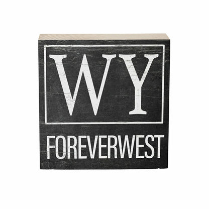 State Sign Wood Block Wyoming 6"x6" | Plow & Hearth