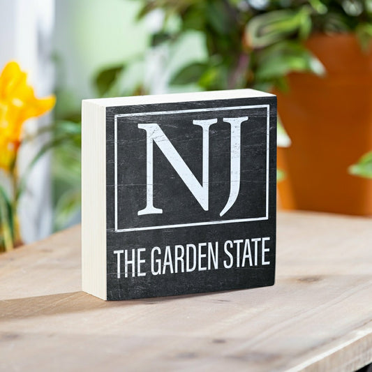 State Sign Wood Block New Jersey 6"x6" | Plow & Hearth